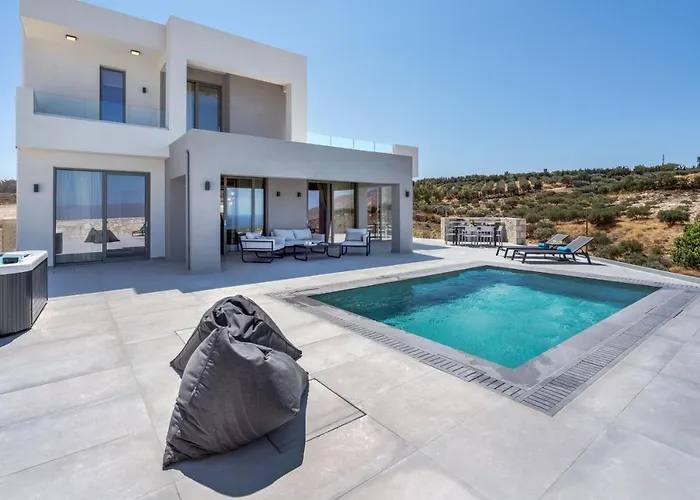 Luxurious Villa Cretan Aura With Private Heated Pool, Jacuzzi And Playroom